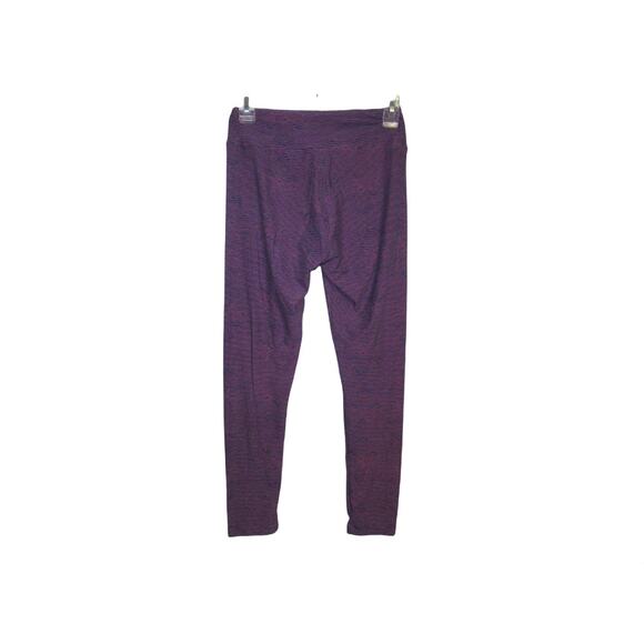 Pair of LuLaRoe Purple Pooh Bear and striped leggings - Picture 6 of 7